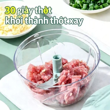 Máy xay thịt đa năng cầm tay, ép tỏi, thái rau nhanh gọn, giảm giá 58.000đ cho bếp 4