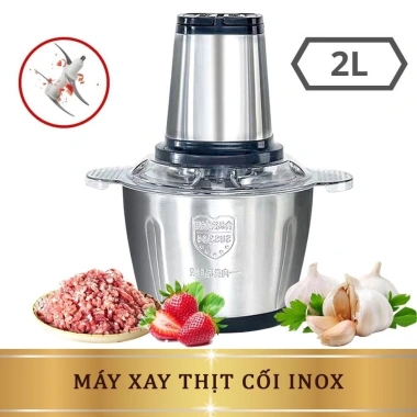 Máy Xay Thịt Đa Năng Inox 2L Cầm Tay 2 Chế Độ 4 Lưỡi Dao Siêu Bền BH 1 Năm 309.000 VND