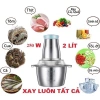 Máy xay thịt đa năng inox 304 2L 200W 4 lưỡi dao xay thịt cá rau sinh tố - 109.000₫