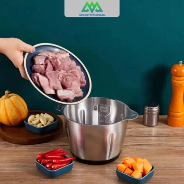 Máy Xay Thịt Đa Năng Inox 304 2L 300W - 4 Lưỡi Kép, Xay Cua, Cá, Rau - Giá ưu đãi 224.952₫ 5