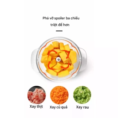 Máy Xay Thịt Đa Năng Inox 304 Không Rỉ - Xoay Khỏe, Nhuyễn Rau Củ, Tỏi Ớt, Tặng Dao Thay Thế 6