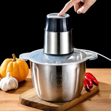 Máy Xay Thịt Đa Năng Inox 304 Không Rỉ - Xoay Khỏe, Nhuyễn Rau Củ, Tỏi Ớt, Tặng Dao Thay Thế 8