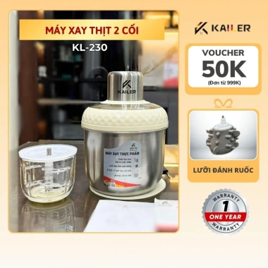 Máy Xay Thịt Đa Năng KAILER KL-230 2 Cối - Bảo Hành 2 Năm, Giá 489.000đ