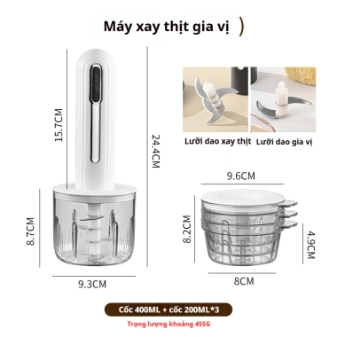Máy xay thịt đa năng không dây MODONG - Xay thực phẩm, ăn dặm, tỏi, giá chỉ 190.000đ