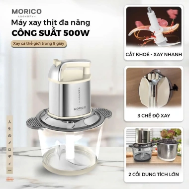 Máy Xay Thịt Đa Năng MORICO MM5.001 500W 2 Cối 2L/3L 2 Bộ Dao Inox Xay Mịn Nhanh Chóng Giá Ưu Đãi 869k 2 Máy Xay Thịt Đa Năng MORICO MM5.001 500W 2 Cối 2L/3L 2 Bộ Dao Inox Xay Mịn Nhanh Chóng Giá Ưu Đãi 869k 2