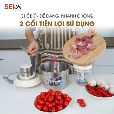 Máy xay thịt đa năng SEKA 500W 2L 1 cối + 2 cối - Giá ưu đãi 350.000₫ 3