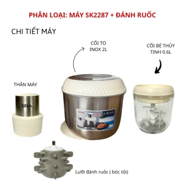 Máy Xay Thịt Đa Năng SEKA Nhật Bản 500W, 2 Cối Thuỷ Tinh - BH 12 Tháng, Giá 367.500₫ 8