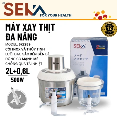 Máy xay thịt đa năng Seka SK2.287 2 cối thủy tinh, xay cua, thịt, trái cây, rau củ 380.000 VND
