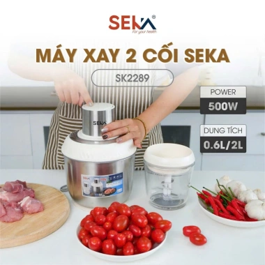 Máy xay thịt đa năng Seka SK2.287 2 cối thủy tinh, xay cua, thịt, trái cây, rau củ 380.000 VND