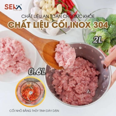 Máy xay thịt đa năng Seka SK2.287 2 cối thủy tinh, xay cua, thịt, trái cây, rau củ 380.000 VND