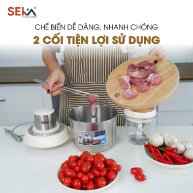 Máy xay thịt đa năng Seka SK2.287 2 cối thủy tinh, xay cua, thịt, trái cây, rau củ 380.000 VND