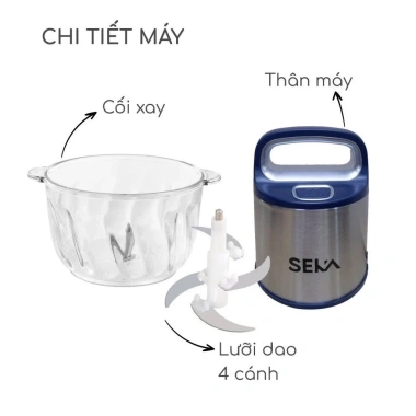 Máy Xay Thịt Đa Năng Seka SK2.288 500W 2L Inox + Cối Thủy Tinh - Giá 295.000