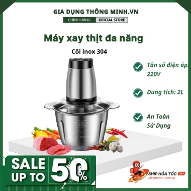 Máy xay thịt đa năng siêu mạnh cối inox - Giá chỉ 169.000đ, giảm từ 218.010đ