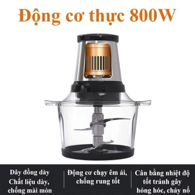 Máy xay thịt đa năng SOKANY SK-7.004A 2L cối thủy tinh 800W lưỡi dao kép 2 tầng siêu bền giá giảm