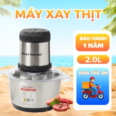 Máy xay thịt ĐAT TƯỜNG inox 2L 4 lưỡi kép - xay thực phẩm, rau củ, quả tươi ngon