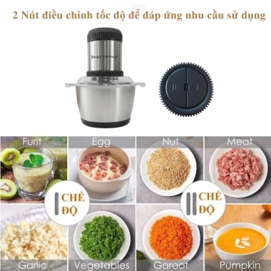 Máy xay thịt ĐAT TƯỜNG inox 2L 4 lưỡi kép - xay thực phẩm, rau củ, quả tươi ngon 6