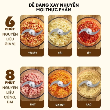 Máy xay thịt ĐAT TƯỜNG inox 2L 4 lưỡi kép - xay thực phẩm, rau củ, quả tươi ngon 9