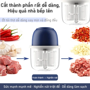 Máy xay thịt điện 5 giây, xay tỏi ớt, dung tích 350ml, sạc USB tiện lợi cho bếp 2