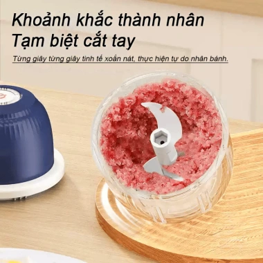 Máy xay thịt điện 5 giây, xay tỏi ớt, dung tích 350ml, sạc USB tiện lợi cho bếp 3