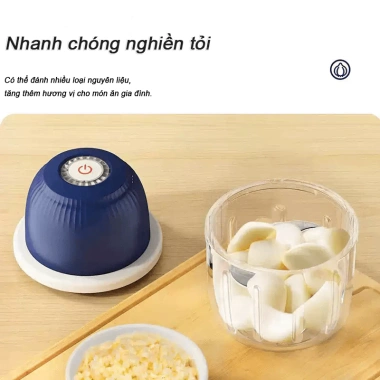 Máy xay thịt điện 5 giây, xay tỏi ớt, dung tích 350ml, sạc USB tiện lợi cho bếp 4
