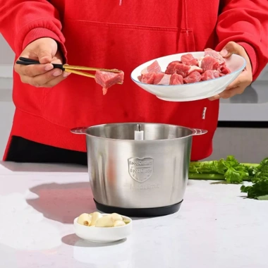 Máy Xay Thịt Điện HOUCHU 3L Thép Không Gỉ Đa Năng, Mini Hạng Nặng, Kích Thước Nhỏ Dùng Ngoài Trời - Giá chỉ 352.440₫ 3