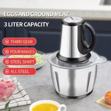 Máy Xay Thịt Điện HOUCHU 3L Thép Không Gỉ Đa Năng, Mini Hạng Nặng, Kích Thước Nhỏ Dùng Ngoài Trời - Giá chỉ 352.440₫ 5