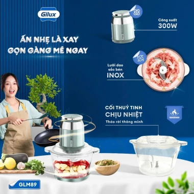 Máy xay thịt Gilux 2 lít kèm trục làm rượu, bảo hành 12 tháng, giá 599.000₫