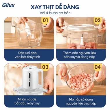 Máy xay thịt GILUX 2L 300W - Đa chức năng, tặng trục làm rượu, giá chỉ 549k
