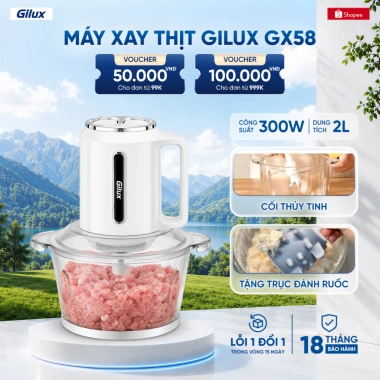 Máy Xay Thịt Gilux GX58 2L 300W - Cối Thủy Tinh Đa Năng, Giảm Giá 549k