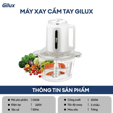 Máy Xay Thịt Gilux GX58 2L 300W - Cối Thủy Tinh Đa Năng, Giảm Giá 549k