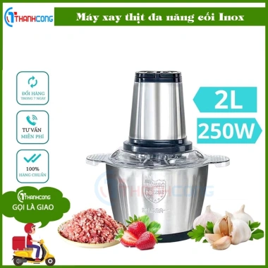 Máy Xay Thịt INOX 304 2L 250W 4 Lưỡi Dao Xay Thịt Cá Rau Củ Sinh Tố 60.000VND 3