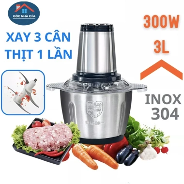 Máy Xay Thịt INOX 304 2L 250W 4 Lưỡi Dao Xay Thịt Cá Rau Củ Sinh Tố 60.000VND 8
