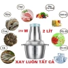 Máy xay thịt INOX 304 2L 300W - 4 lưỡi dao, xay cá, rau, sinh tố, chỉ 129k 2