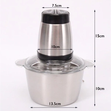 Máy xay thịt INOX 304 2L 300W - 4 lưỡi dao, xay cá, rau, sinh tố, chỉ 129k