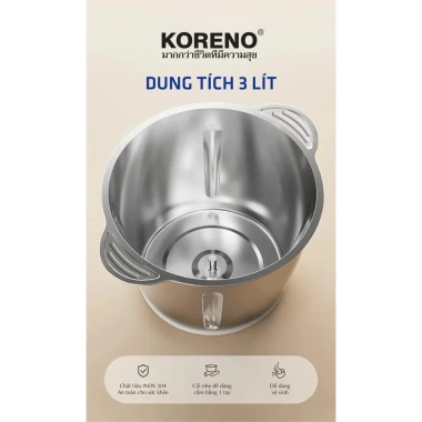 Máy xay thịt inox 304 3L 400W, dụng cụ tách vỏ, đánh trứng, tự ngắt quá tải, BH 12 tháng, 555.000₫