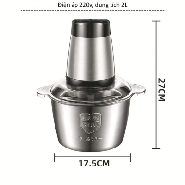 Máy Xay Thịt Inox 304 Chống Vỡ 2L - Động Cơ 250W, 4 Lưỡi Dao Kép, Giá chỉ 225.000 VND