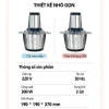 Máy xay thịt inox đa năng 2L - 4 lưỡi dao, bảo hành 12 tháng, giá chỉ 319.000₫ 8