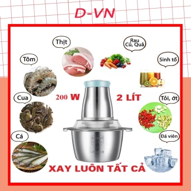 Máy Xay Thịt Inox Đa Năng 4 Lưỡi HDA DVN - Food Processor Siêu Khỏe Giá 315.000
