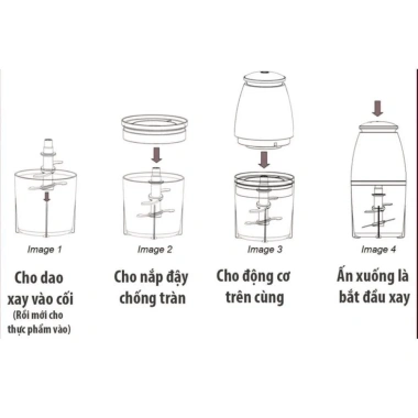 Máy Xay Thịt Misuma Chigo 300W đa năng 4 lưỡi dao, dung tích 2.2L, giá giảm 165.000đ