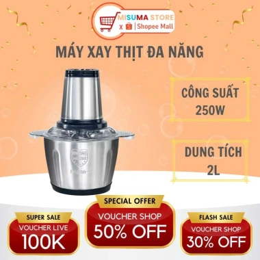 Máy Xay Thịt Misuma Chigo 300W đa năng 4 lưỡi dao, dung tích 2.2L, giá giảm 165.000đ