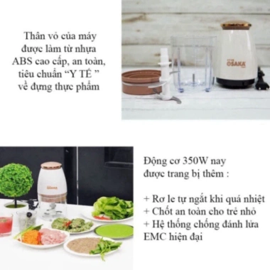 Máy Xay Thịt Osaka Nhật Bản 350W Dung tích 750ml Xay sinh tố & thực phẩm Giá ưu đãi 153.000 VND 4