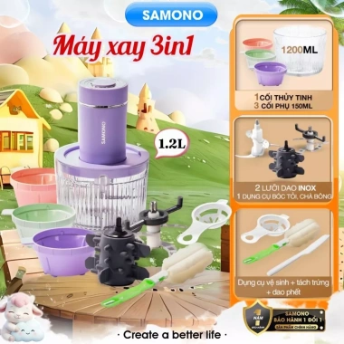Máy xay thịt Samono SW-C300 2L 300W cối thủy tinh 4 lưỡi dao thép không gỉ - Giá 389.000 BH 1 đổi 1
