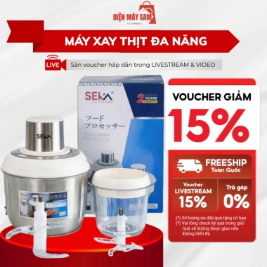 Máy xay thịt SEKA 500W - xay tỏi ớt, rau củ, cối thủy tinh, bảo hành 12 tháng - 380.000₫
