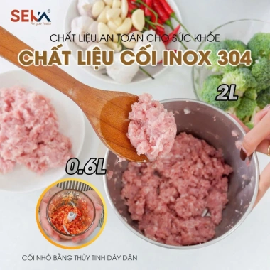 Máy xay thịt SEKA 500W - xay tỏi ớt, rau củ, cối thủy tinh, bảo hành 12 tháng - 380.000₫
