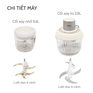 Máy xay thịt Seka SK2.287 2L 500W cối thủy tinh lưỡi dao sắc bén - 390.459 VND 9 Máy xay thịt Seka SK2.287 2L 500W cối thủy tinh lưỡi dao sắc bén - 390.459 VND 9