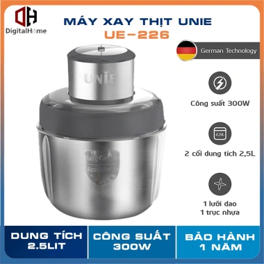 Máy xay thịt Unie UE226 2 cối inox 2.5L 300W - Bảo hành 1 năm - Giá 599.000 VND