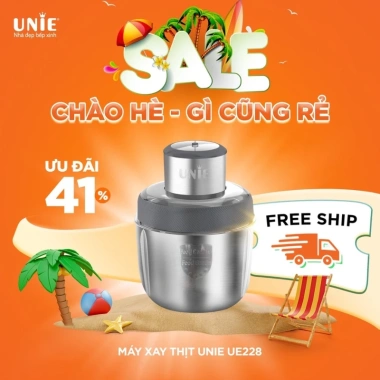 Máy xay thịt Unie UE226 300W, lưỡi bóc hành tỏi, 2 cối inox, bảo hành 12 tháng, giá 715.000 VND