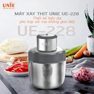 Máy xay thịt Unie UE226 300W, lưỡi bóc hành tỏi, 2 cối inox, bảo hành 12 tháng, giá 715.000 VND