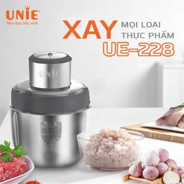 Máy xay thịt Unie UE226 300W, lưỡi bóc hành tỏi, 2 cối inox, bảo hành 12 tháng, giá 715.000 VND