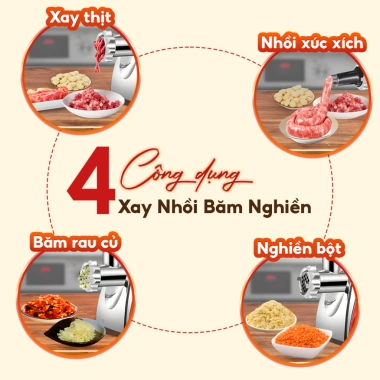 Máy Xay Thịt Venko VK-MG2.800 Công Nghiệp Tặng Bộ Nhồi Thịt + Khăn Lau Bếp Giá 945.000₫